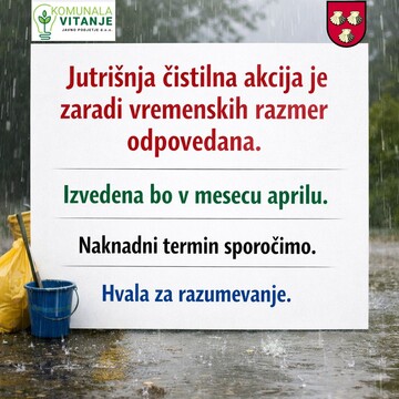 Čistilna akcija odpovedana